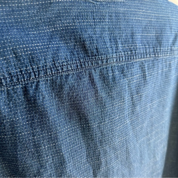 Banana Republic Camden Fit Navy Blue Textured Long Sleeve Button Down Size L - Picture 4 of 4